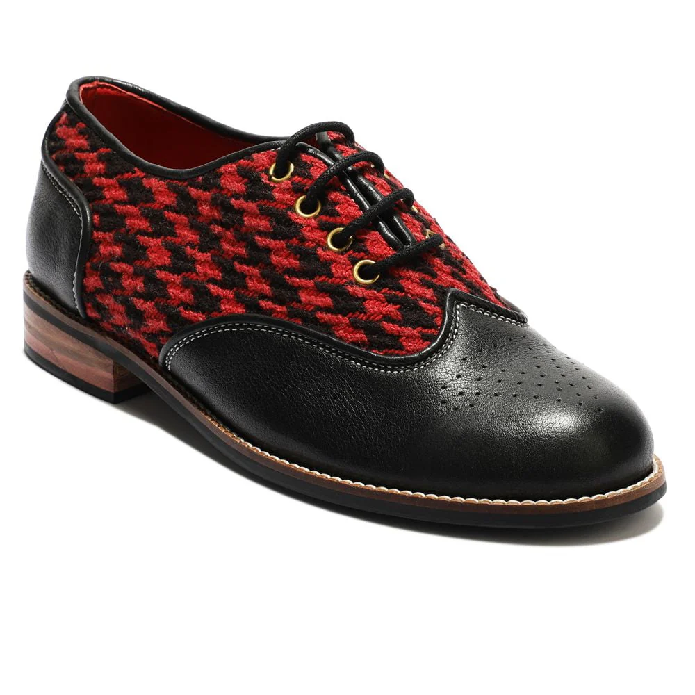 Red Houndstoth Brogues_ for Women (discontinued) - Image 5